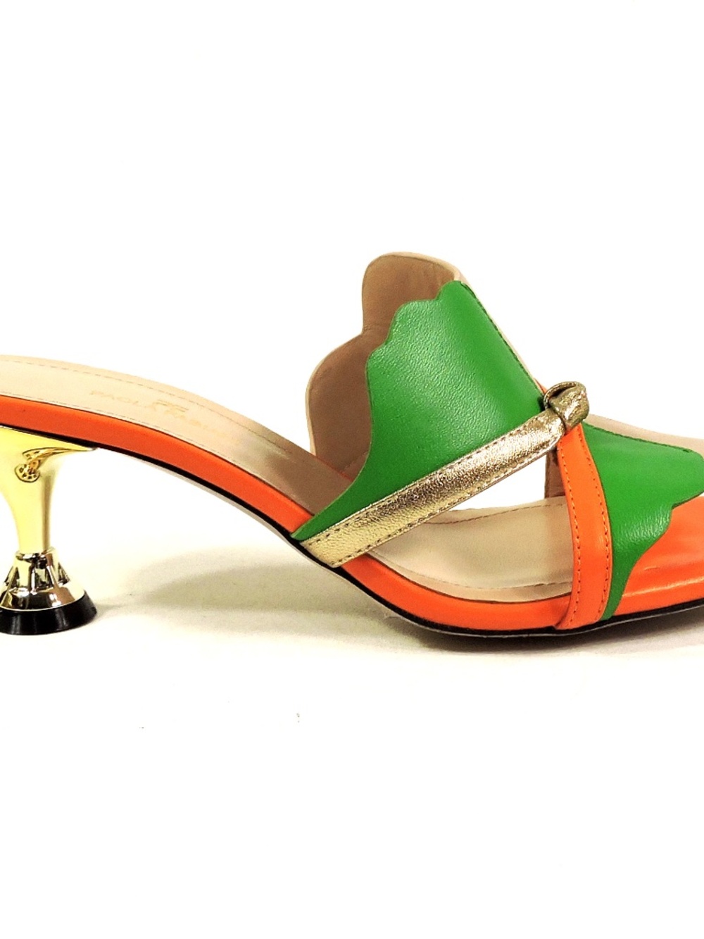 PAOLA FABIANI 🇮🇹 WOMEN'S MULTICOLOR SOFT LEATHER COMFORT FASHION SUMMER MULES